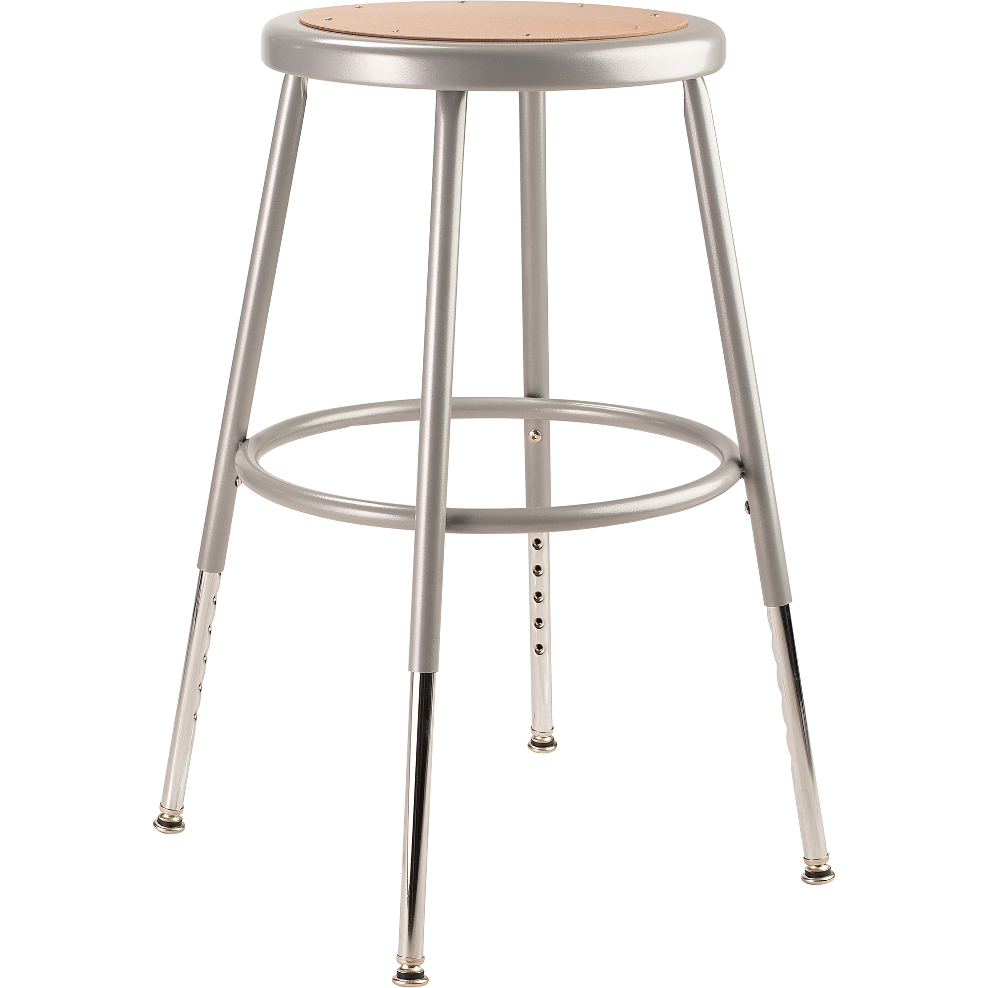 National Public Seating, 18.5in.-26.5in. Height Adjustable Steel Stool, Primary Color Gray, Included (qty.) 1, Seating Type Office Stool, Model# 6218H
